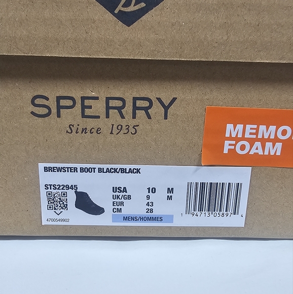 Sperry NIB and never worn waterproof black boots - Picture 3 of 3